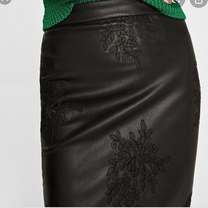 NWOT Black Faux Leather Zara Skirt